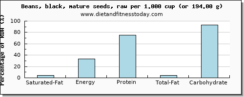 saturated fat and nutritional content in black beans